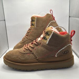 UGG Highland Hi Heritage Boots Chestnut Fiery Red Suede Shearling Womens 10